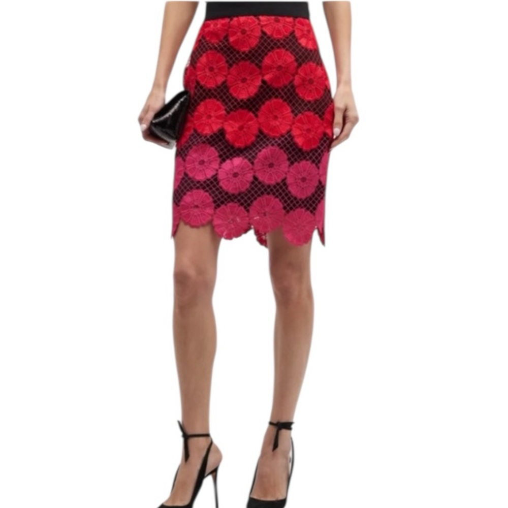 Milly Gerber Ombre Daisy Lace Mini Skirt NWT Size 4 | Floral Lace Gradient